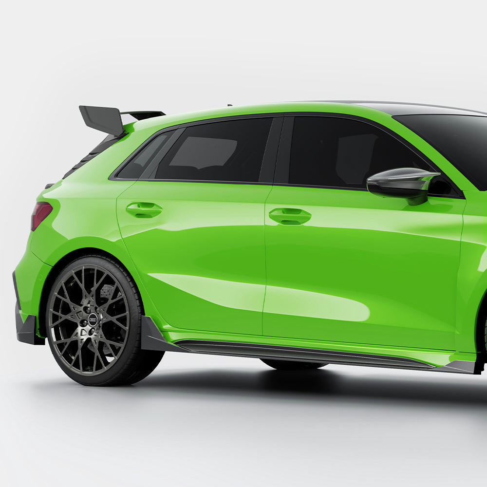 Audi RS3 8Y Carbon Fibre Side Skirts - prepreg dry carbon with gloss finish