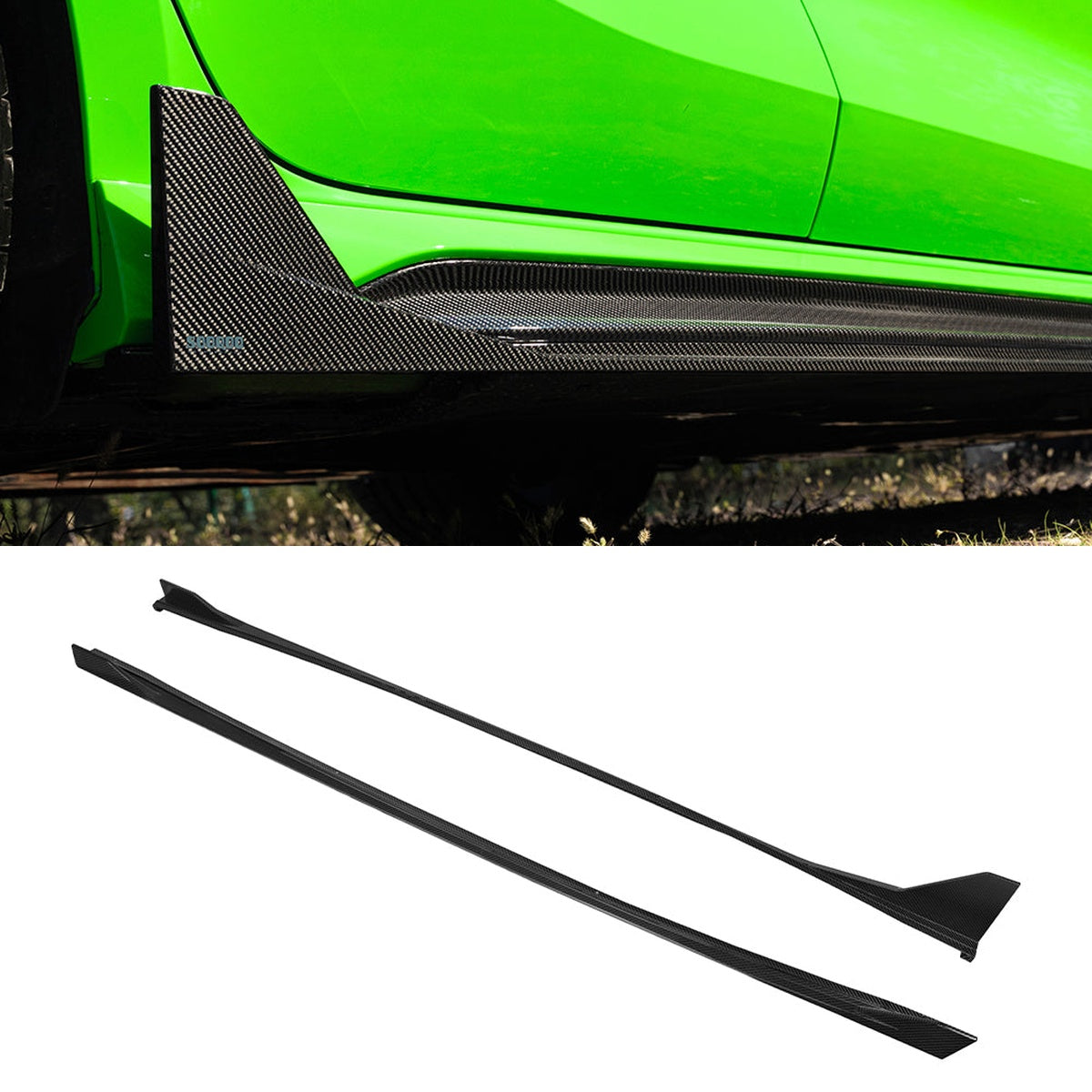 Audi RS3 8Y Carbon Fibre Side Skirts - prepreg dry carbon with gloss finish