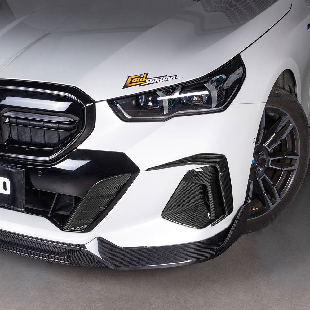 BMW 5 Series G60 Prepreg Carbon Fibre Front Bumper Insert - gloss finish OEM fitment