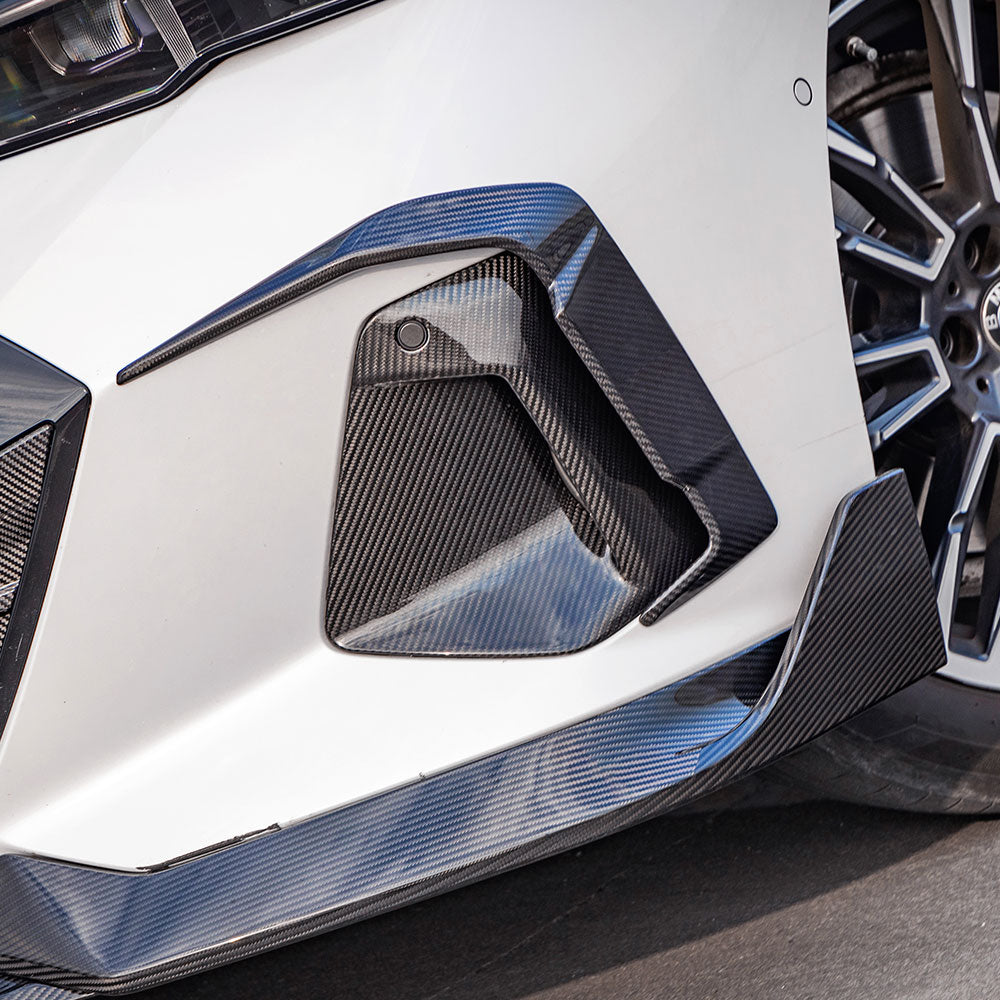 BMW 5 Series G60 Prepreg Carbon Fibre Front Bumper Insert - gloss finish OEM fitment