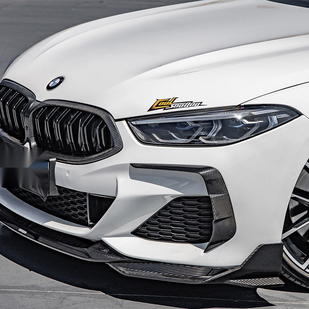 BMW 8 Series G14 Prepreg Carbon Fibre Front Bumper Insert - aggressive gloss finish upgrade