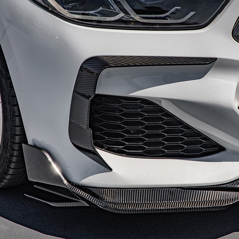BMW 8 Series G14 Prepreg Carbon Fibre Front Bumper Insert - aggressive gloss finish upgrade