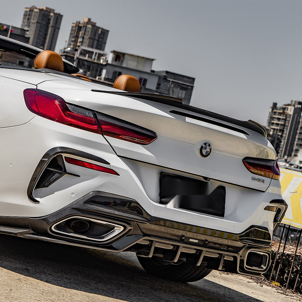 BMW 8 Series G14 Prepreg Carbon Fibre Rear Diffuser - aggressive OEM-fit upgrade