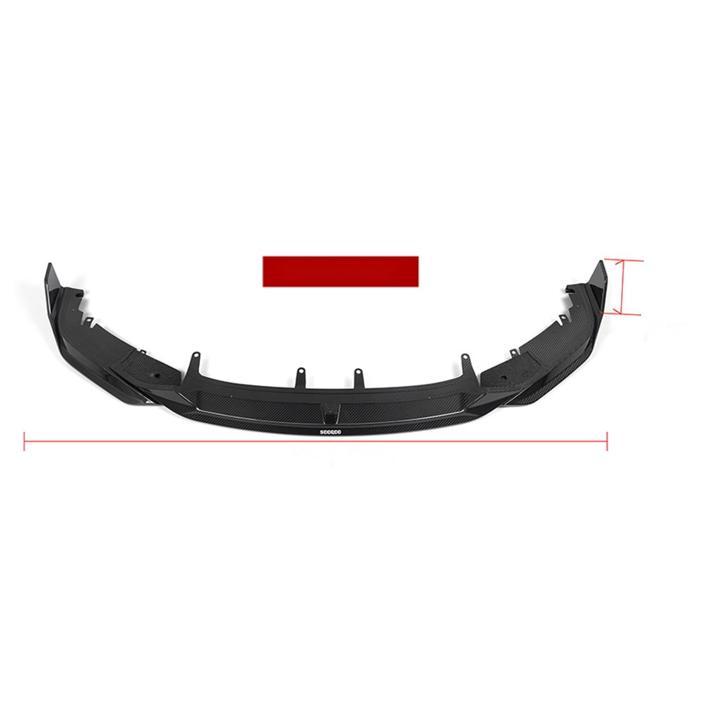 BMW 8 Series G16 Prepreg Carbon Fibre Front Lip with dual side winglets - aggressive aero upgrade