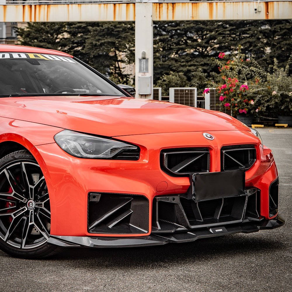 BMW M2 G87 Prepreg Carbon Fibre Air Inlets - dual-bar design aggressive front end upgrade