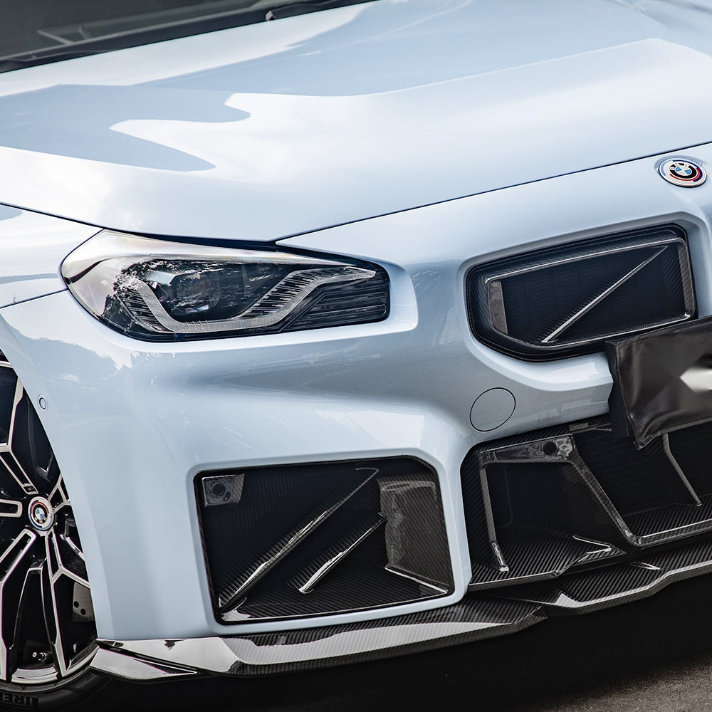 BMW M2 G87 Prepreg Carbon Fibre Air Inlets - dual-bar design aggressive front end upgrade