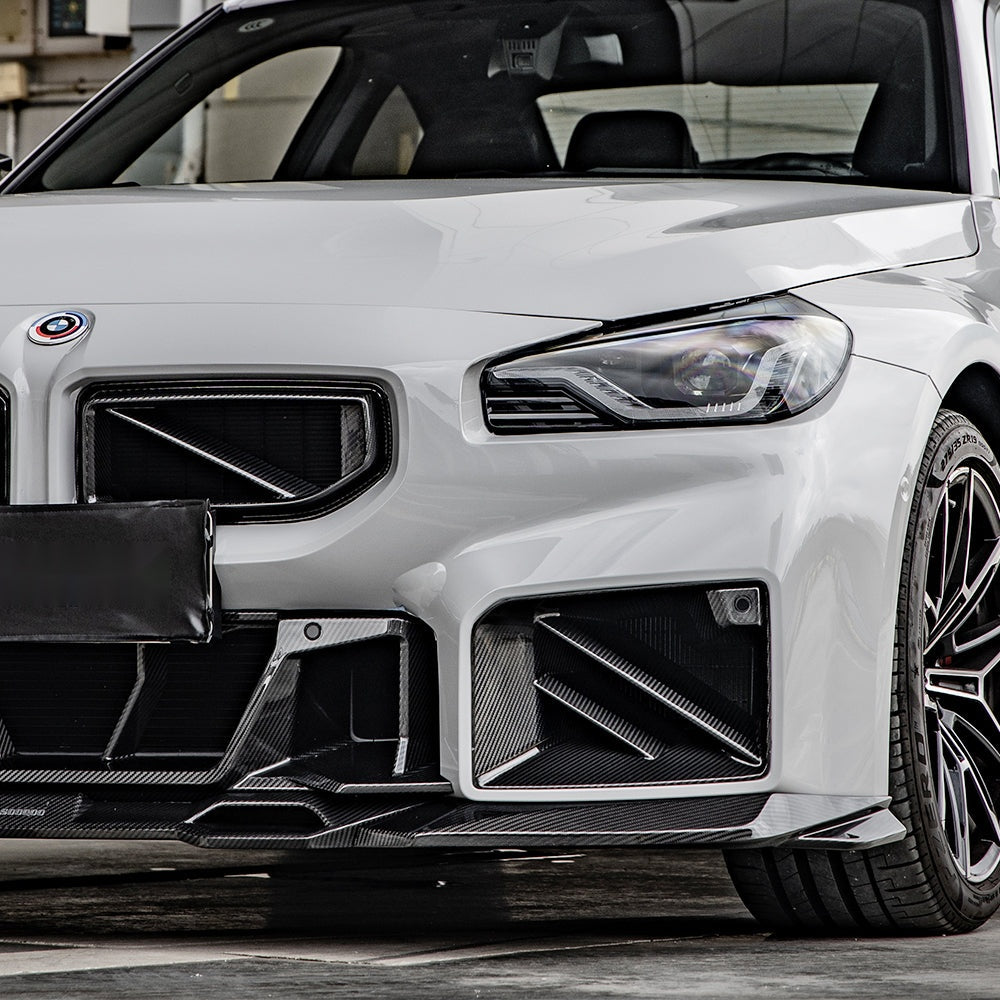 BMW M2 G87 Prepreg Carbon Fibre Air Inlets - dual-bar design aggressive front end upgrade