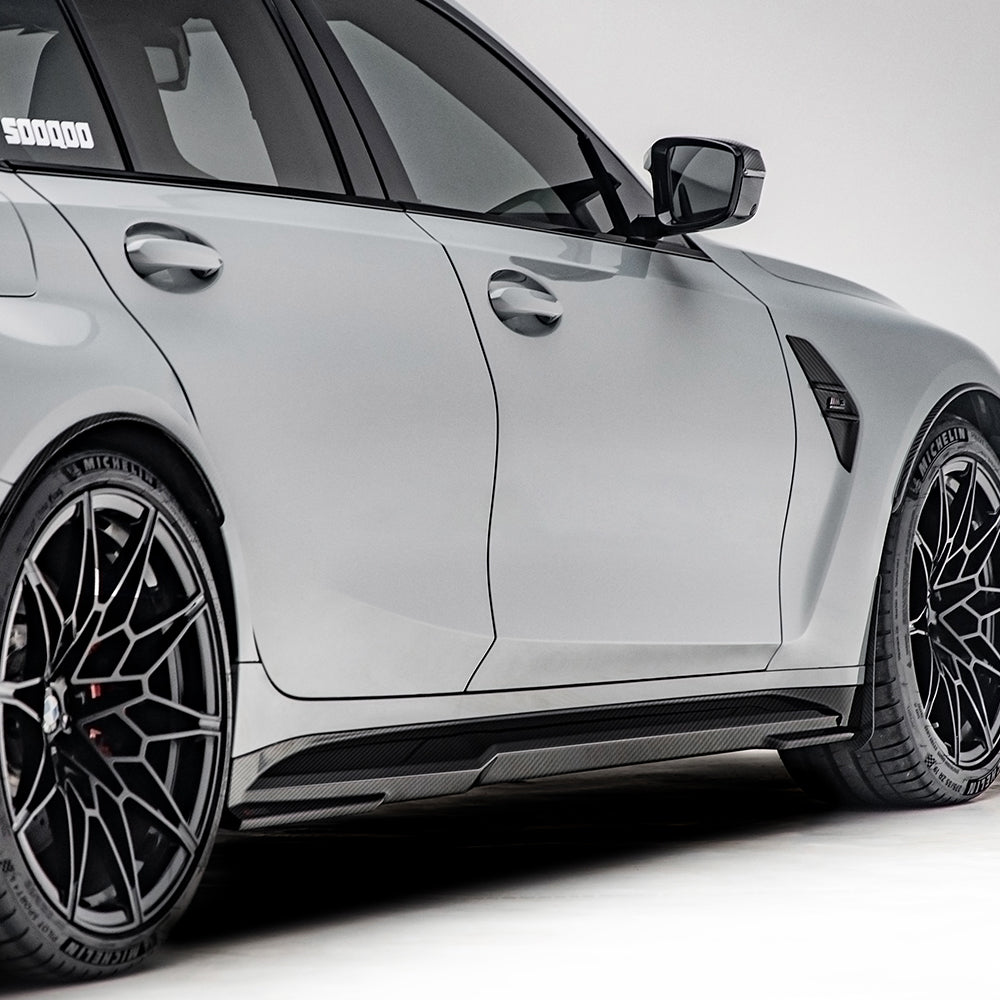 BMW M4 G82 Prepreg Carbon Fibre Side Skirts - aggressive dual-layer sculpted profile upgrade