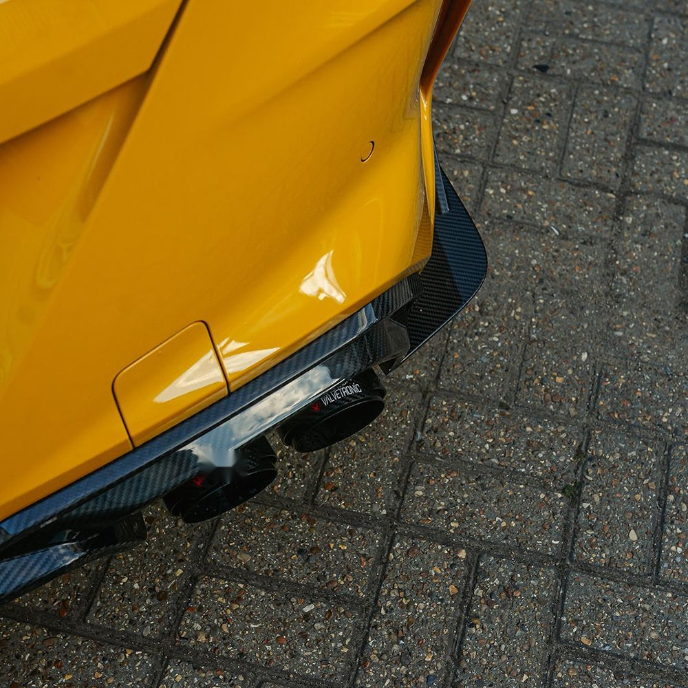 BMW M8 F91 F92 Prepreg Carbon Fibre Rear Diffuser - triple blade with side winglets