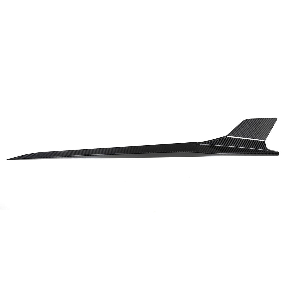 BMW M8 F93 Prepreg Carbon Fibre Side Skirts - aggressive blade accent, OEM fitment