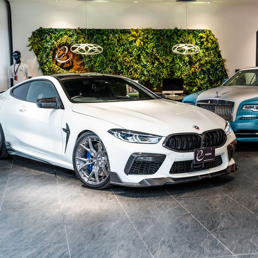 BMW M8 F9x Carbon Fibre Front Lip - prepreg track-inspired front splitter upgrade