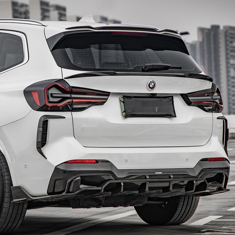 BMW X3 G01 Prepreg Carbon Fibre Top Spoiler - seamless OEM-style fitment with gloss finish