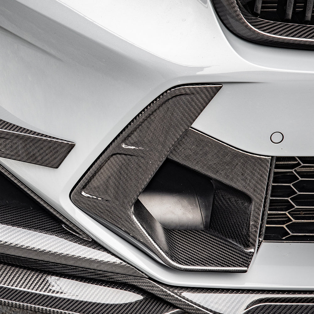 BMW X3M F97 LCI Carbon Fibre Air Ducts - prepreg gloss front fascia upgrade