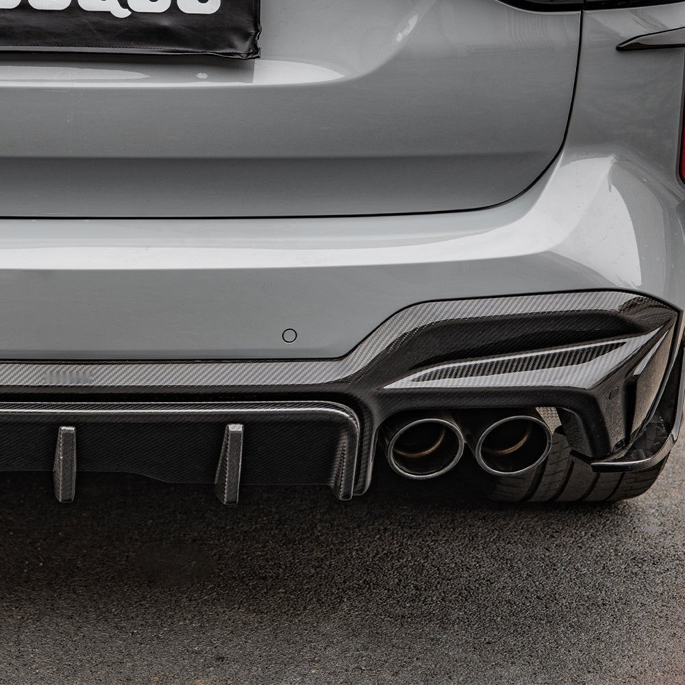 BMW X3M F97 LCI Carbon Fibre Rear Diffuser - prepreg triple blade aggressive rear upgrade
