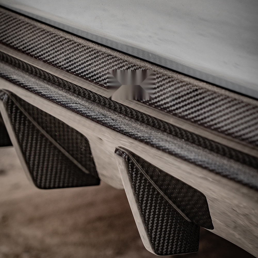 BMW X3M F97 LCI Carbon Fibre Rear Diffuser - prepreg triple blade aggressive rear upgrade