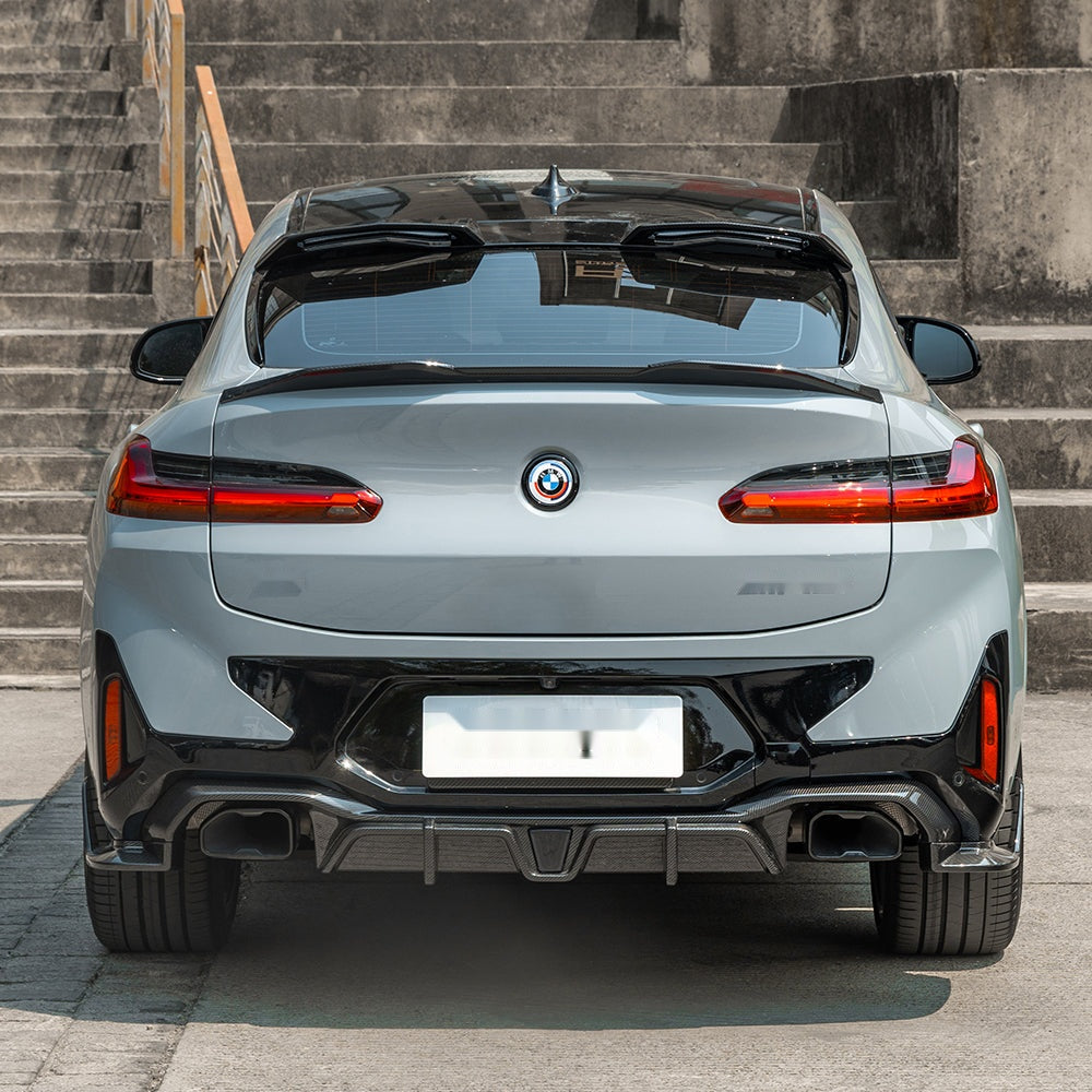 BMW X4 G02 LCI Carbon Fibre Rear Diffuser with Brake Light - prepreg aerodynamic upgrade
