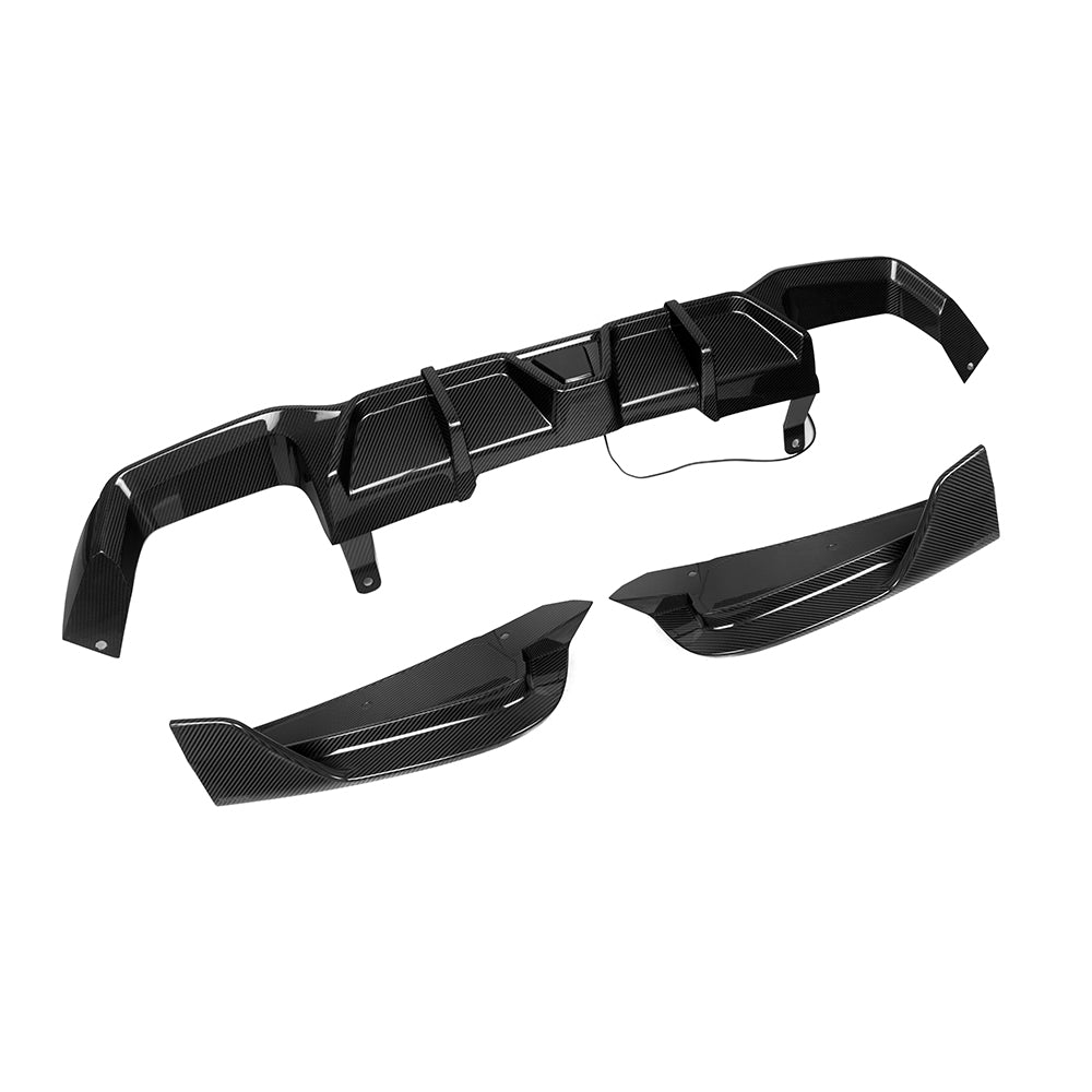 BMW X4 G02 LCI Carbon Fibre Rear Diffuser with Brake Light - prepreg aerodynamic upgrade