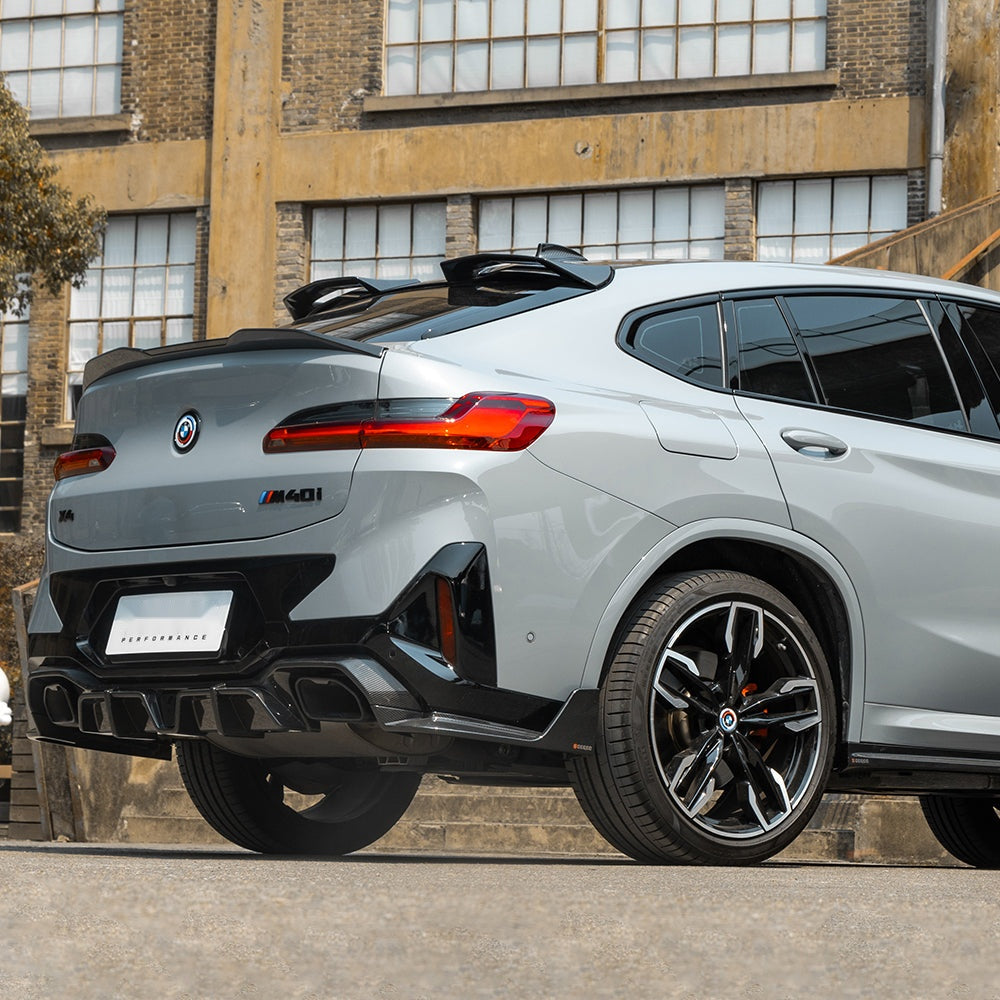 BMW X4 G02 LCI Carbon Fibre Rear Diffuser with Brake Light - prepreg aerodynamic upgrade