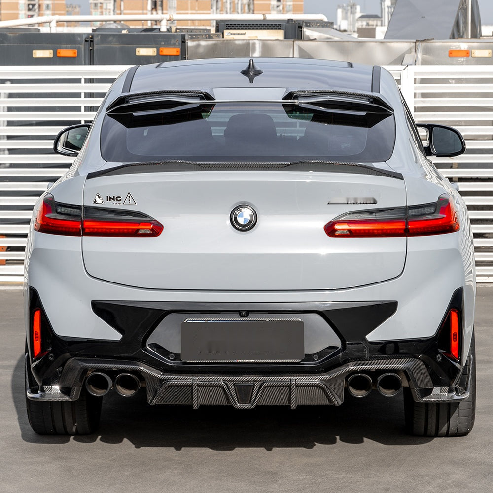 BMW X4M F98 Facelift Carbon Fibre Rear Diffuser with Brake Light - prepreg gloss finish
