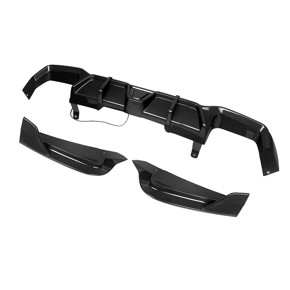 BMW X4M F98 Facelift Carbon Fibre Rear Diffuser with Brake Light - prepreg gloss finish