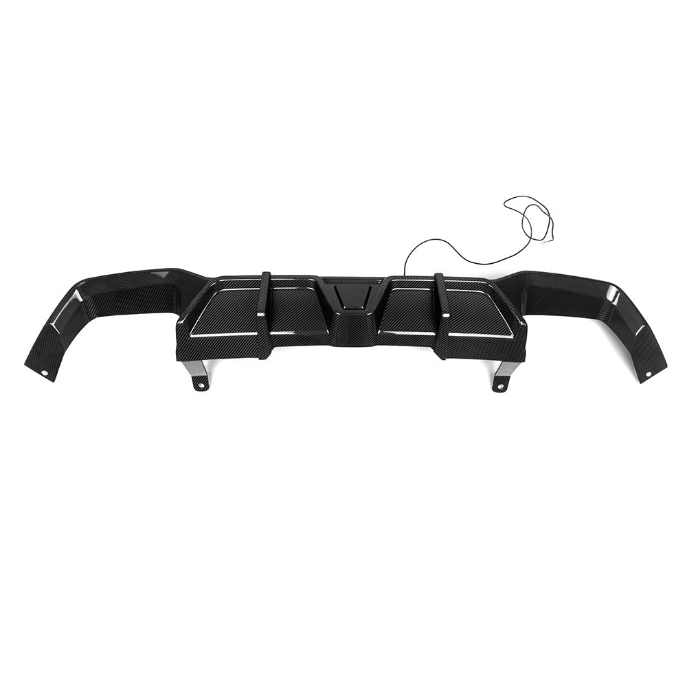 BMW X4M F98 Facelift Carbon Fibre Rear Diffuser with Brake Light - prepreg gloss finish