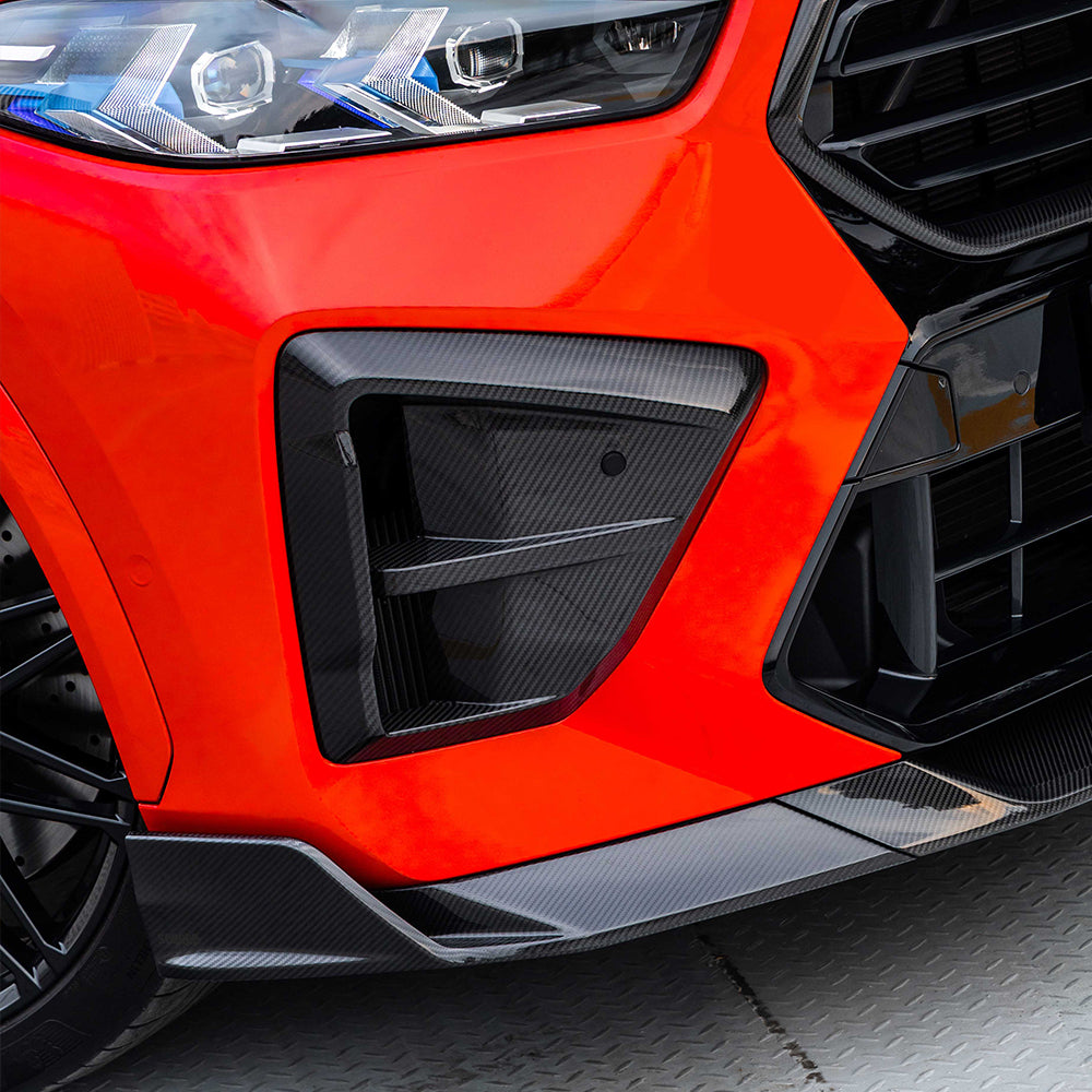 BMW X5M F95 LCI Carbon Fibre Air Duct - prepreg weave with gloss clearcoat finish