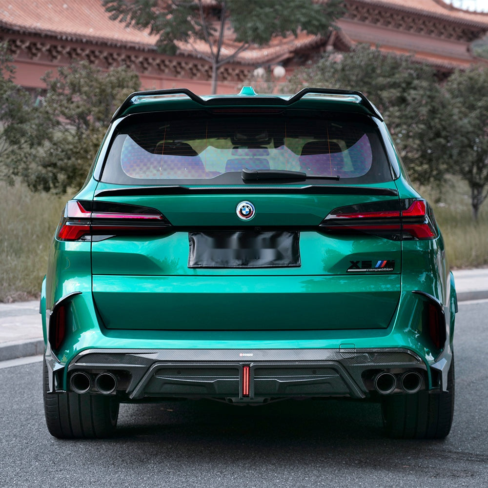 BMW X5M F95 Prepreg Carbon Fibre Rear Diffuser with Integrated Brake Light - aggressive aerodynamic upgrade