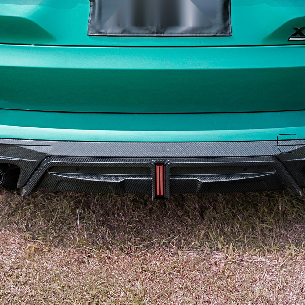 BMW X5M F95 Prepreg Carbon Fibre Rear Diffuser with Integrated Brake Light - aggressive aerodynamic upgrade