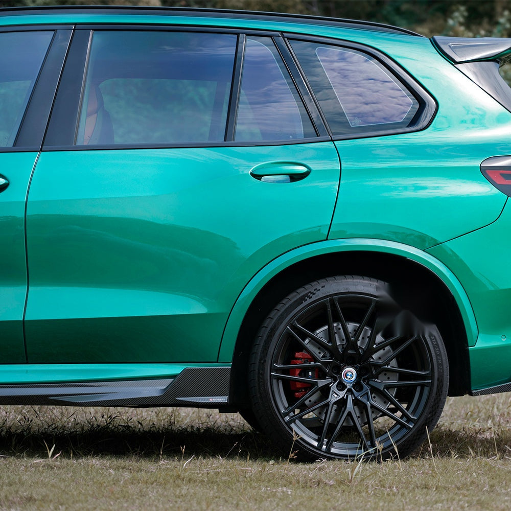 BMW X5M F95 Prepreg Carbon Fibre Side Skirts - aggressive aerodynamic upgrade with gloss finish