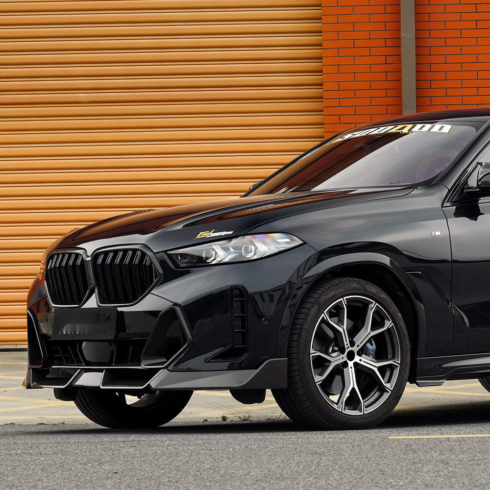 BMW X6 G06 Facelift Carbon Fibre Front Lip - prepreg dry carbon OEM fitment upgrade