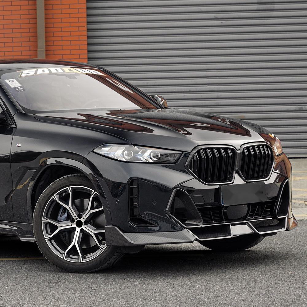 BMW X6 G06 Facelift Carbon Fibre Front Lip - prepreg dry carbon OEM fitment upgrade
