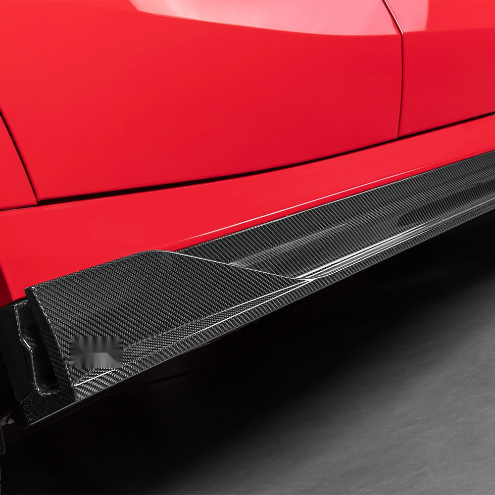 BMW X6M F96 Prepreg Carbon Fibre Side Skirts - aerodynamic winglets gloss finish