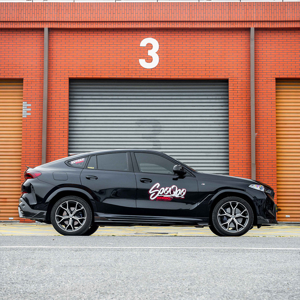 BMW X6M F96 Prepreg Carbon Fibre Side Skirts - aerodynamic winglets gloss finish