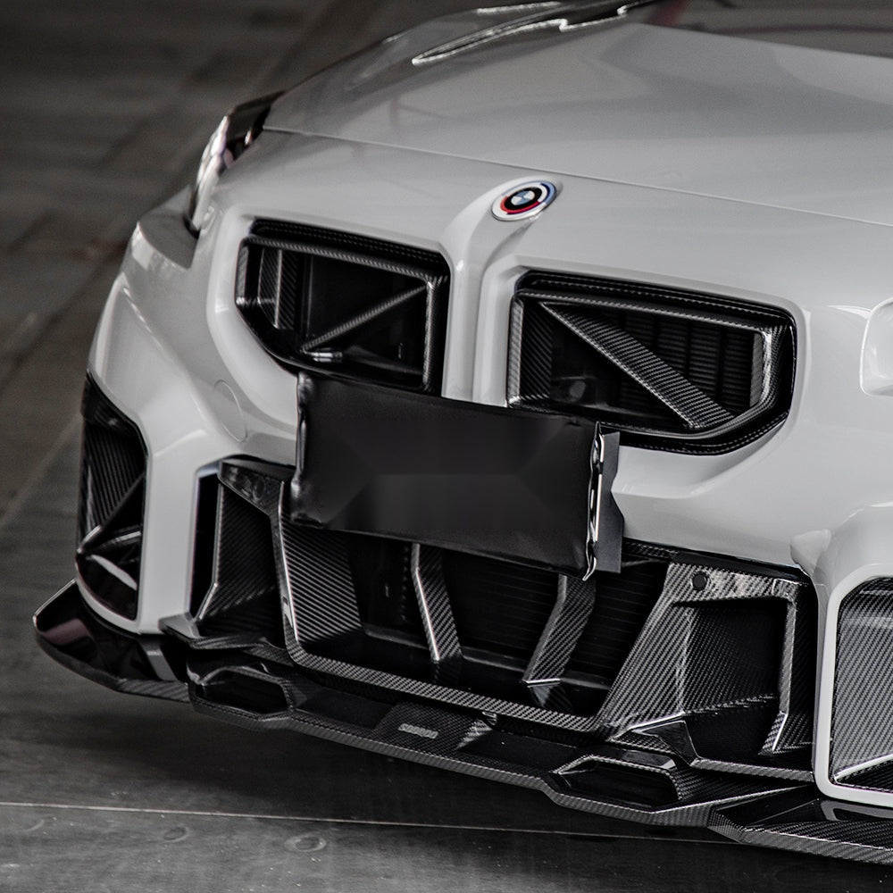 BMW M2 G87 Prepreg Carbon Fibre Front Lip - aggressive dual air inlet splitter upgrade