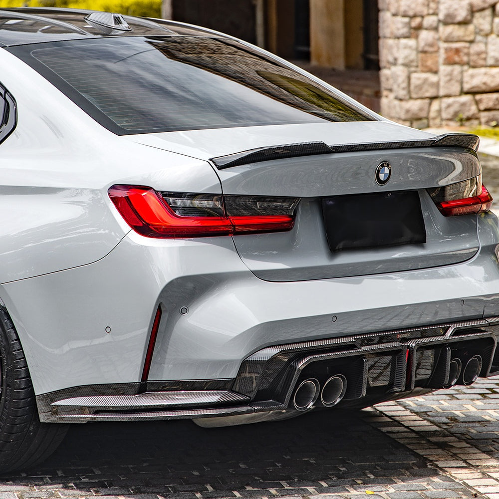 BMW M3 G80 G81 Prepreg Carbon Fibre Rear Diffuser - aggressive OEM-fit aero upgrade