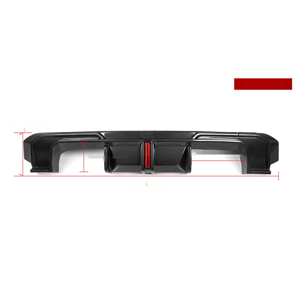 BMW M3 G80 Prepreg Carbon Fibre Rear Diffuser with Integrated Brake Light - aggressive rear aero upgrade