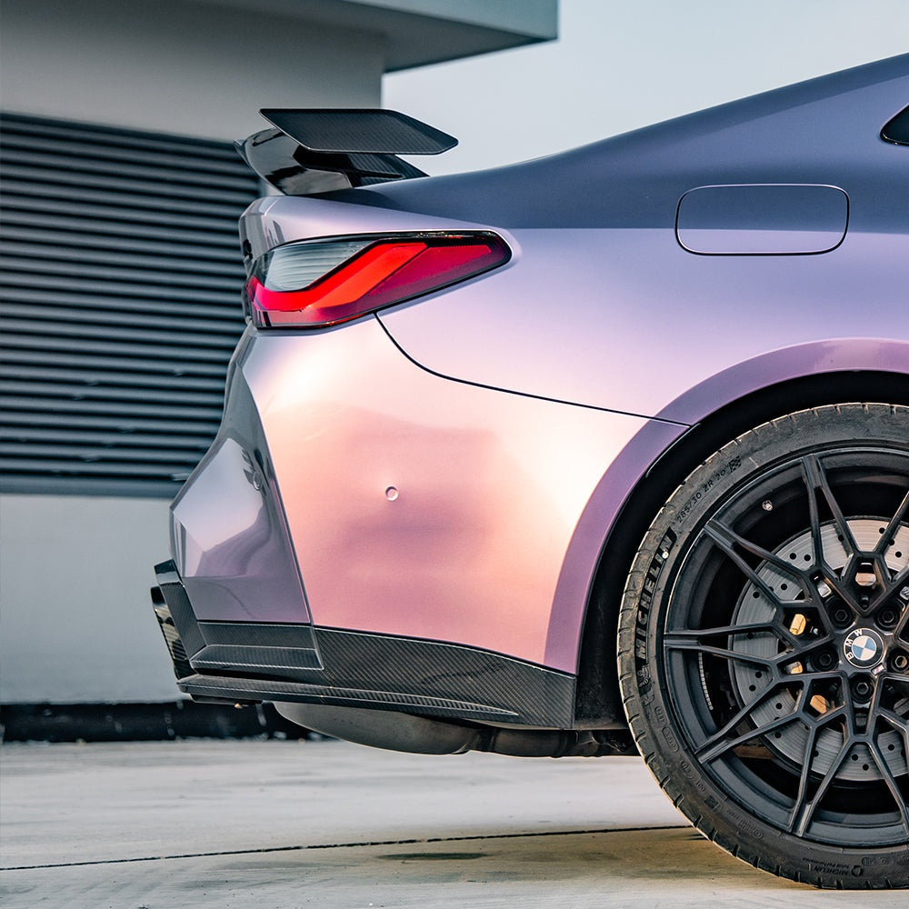 BMW M4 G82 Prepreg Carbon Fibre Rear Diffuser with Integrated Brake Light - aggressive rear upgrade