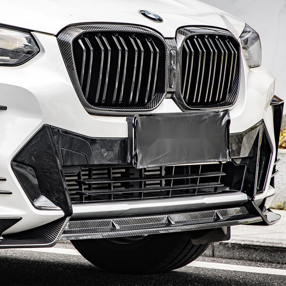 BMW X3 G01 LCI Prepreg Carbon Fibre Front Lip with dual side winglets - OEM fitment upgrade