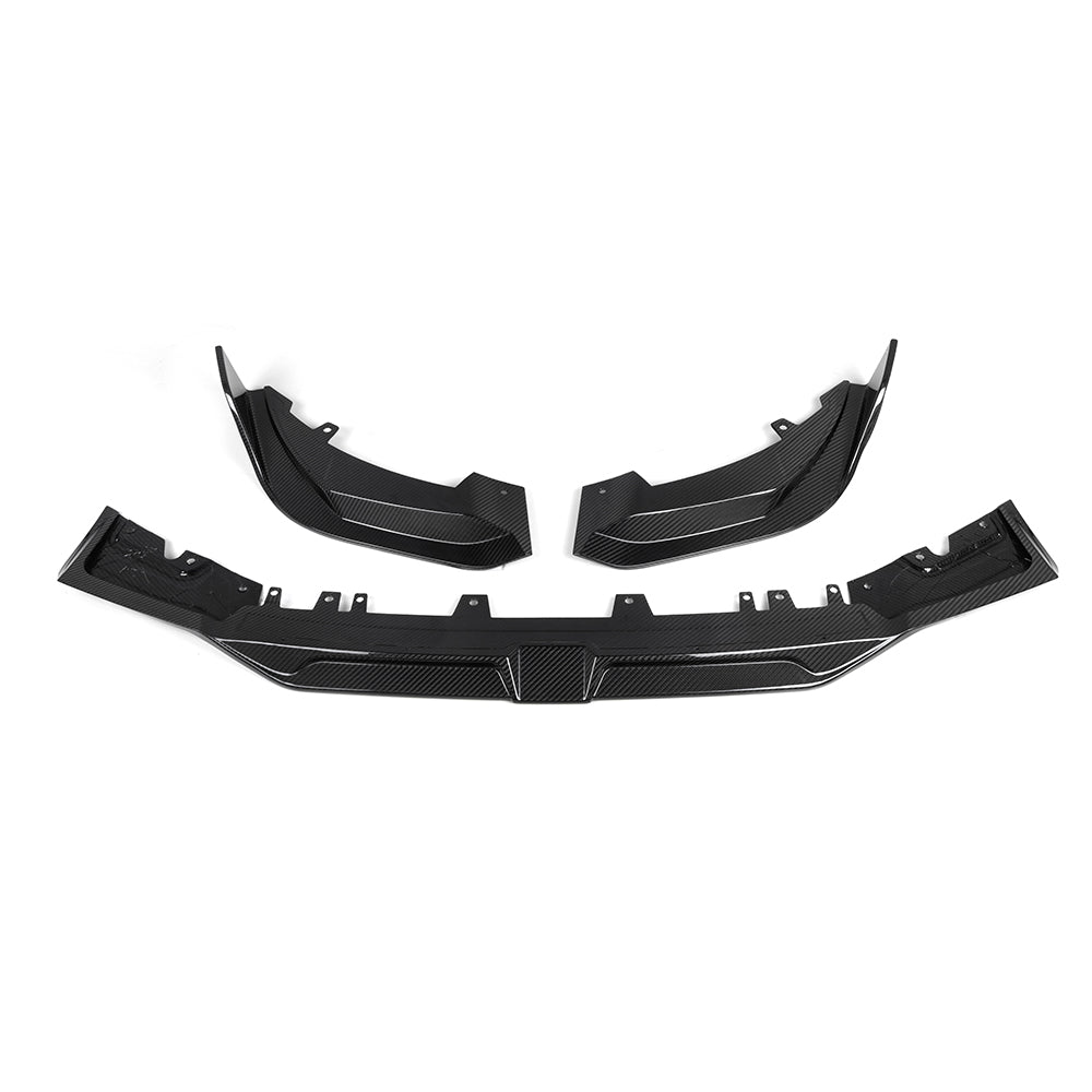 BMW X3M F97 LCI Prepreg Carbon Fibre Front Lip with dual side winglets - precision 3D scanned fitment