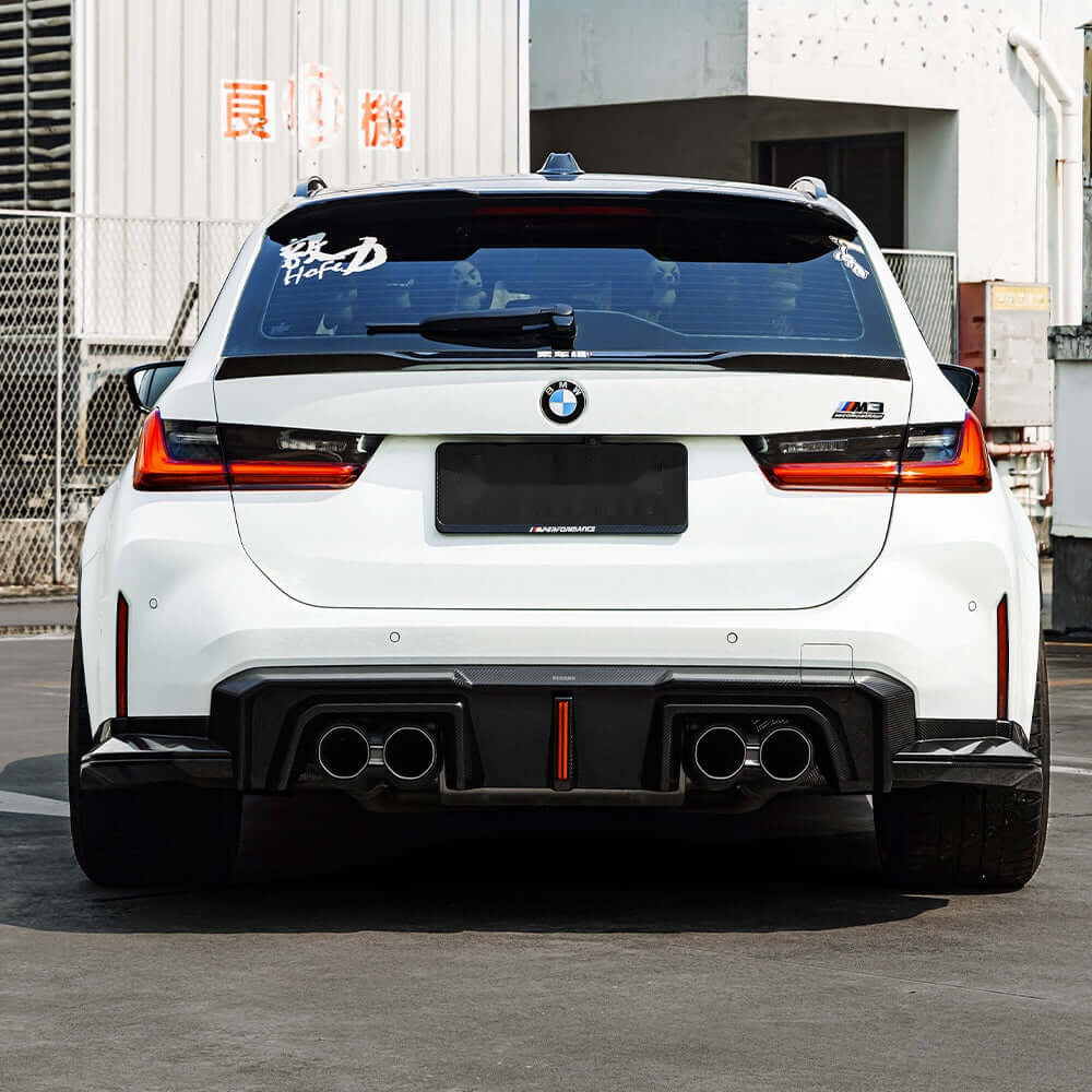 BMW M3 G80 Prepreg Carbon Fibre Rear Diffuser with Integrated Brake Light