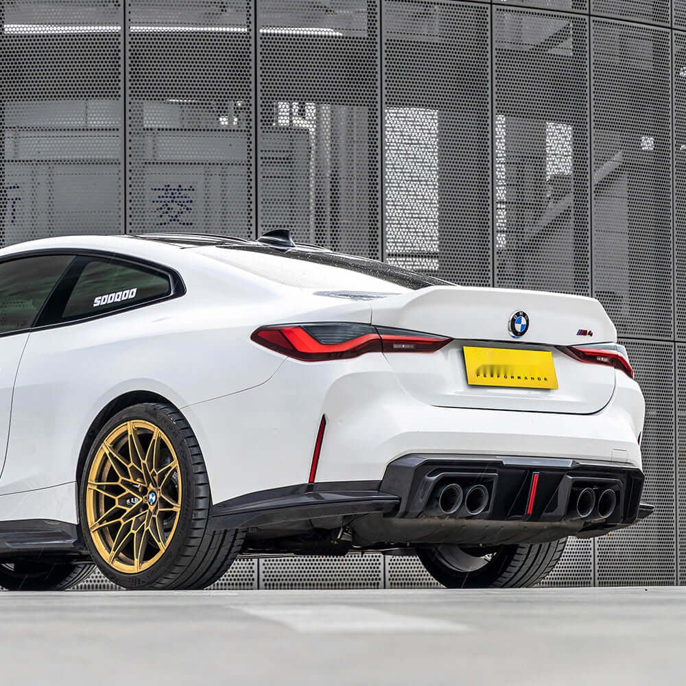 BMW M4 G82 G83 Prepreg Carbon Fibre Rear Diffuser with Brake Light - aggressive motorsport styling upgrade