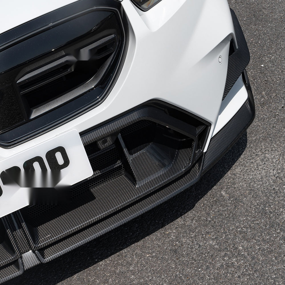 BMW M5 G90 Prepreg Carbon Fibre Front Lip with dual winglets - aggressive aerodynamic upgrade