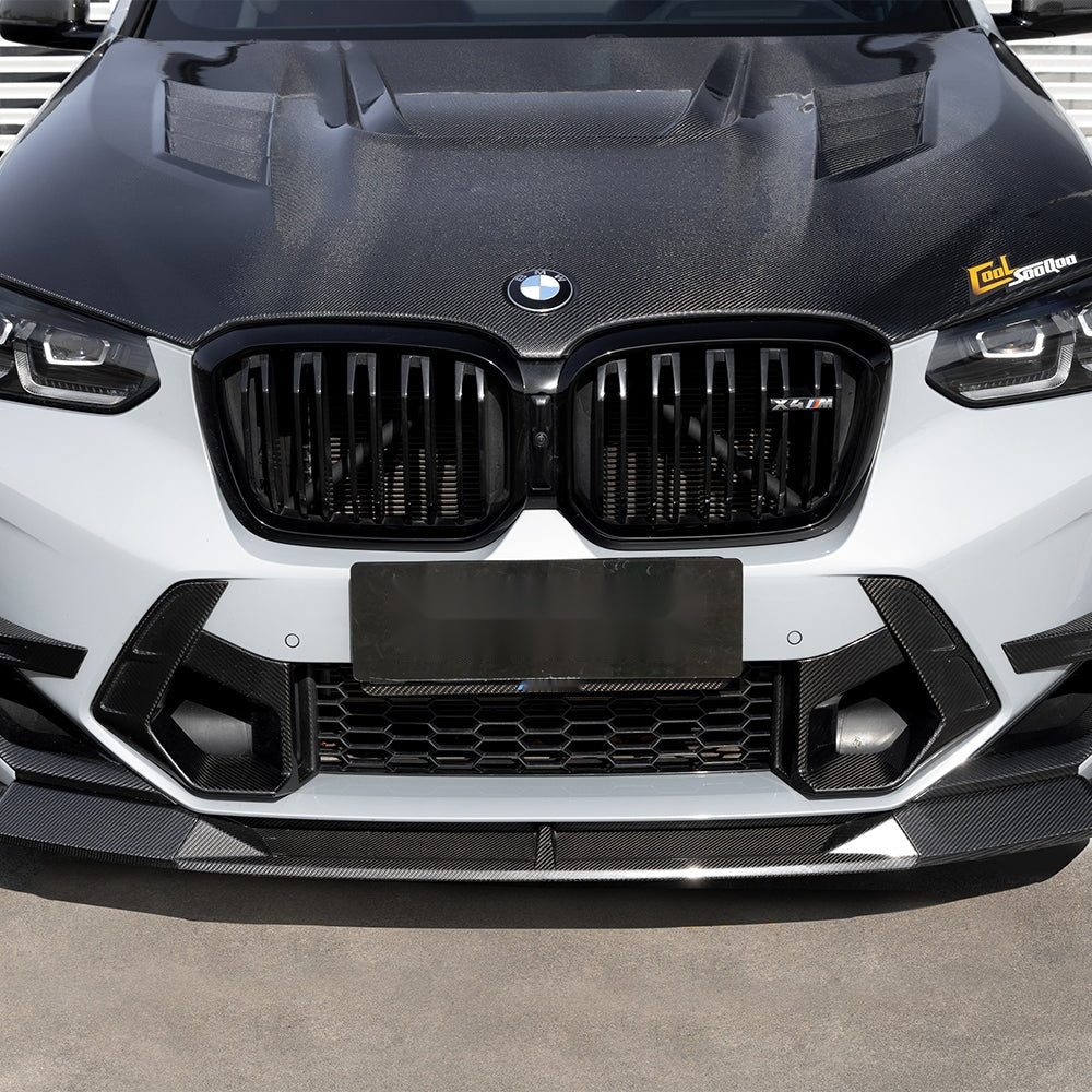 BMW X3M F97 LCI Prepreg Carbon Fibre Front Lip with integrated side winglets